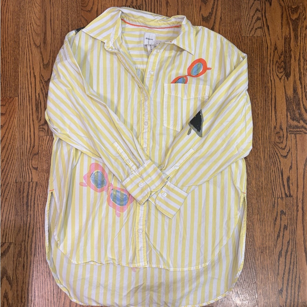 Yellow Striped Women's Summer Shirt